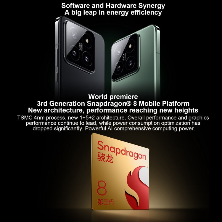 Xiaomi 14, 6.36 inch Xiaomi HyperOS Snapdragon 8 Gen 3 Octa Core 4nm up to 3.3GHz, NFC, Network: 5G Xiaomi 14, 6.36 inch Xiaomi HyperOS Snapdragon 8 Gen 3 Octa Core 4nm up to 3.3GHz, NFC, Network: 5G